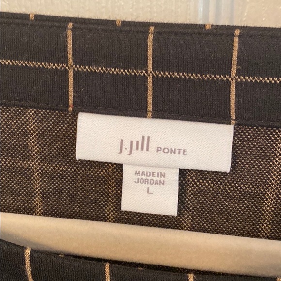 J. Jill Black and Tan square print top - Picture 3 of 8